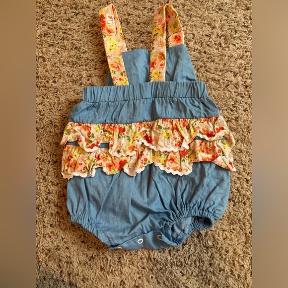 Floral Pumpkin 6-9 Bubble NWOT - Picture 2 of 3